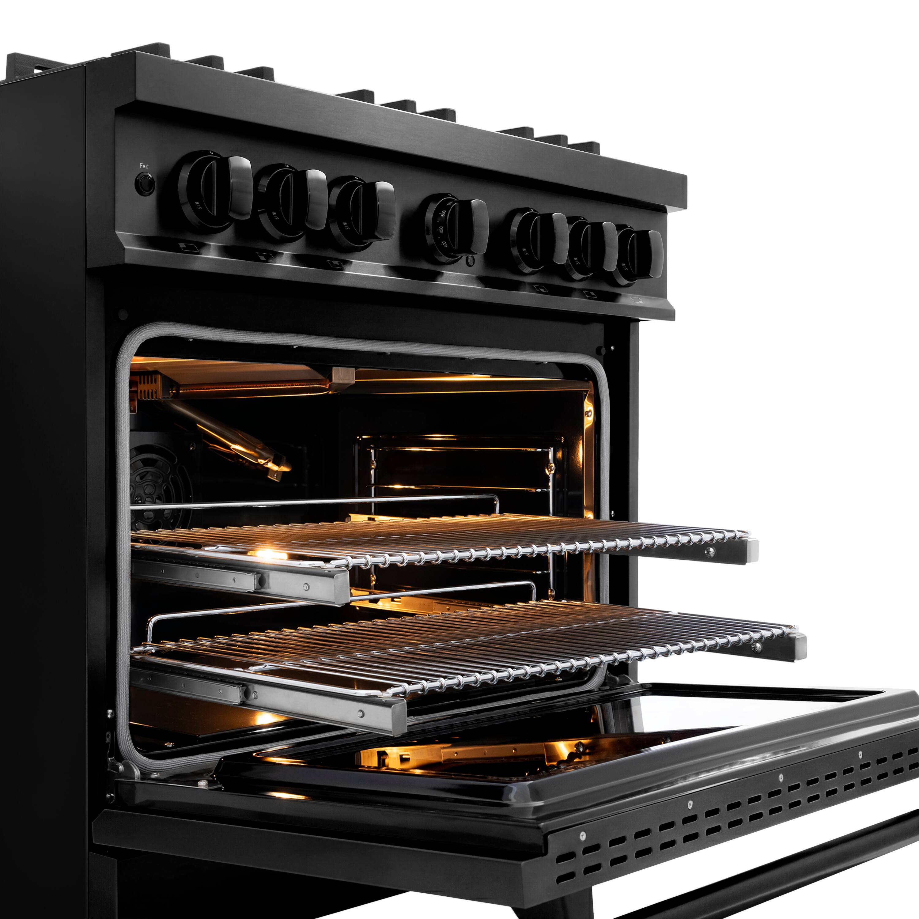Alt View 11. ZLINE - 36 in. 5.2 cu. ft. Classic Freestanding Gas Range with 6 DuoPro Burners and Convection Oven in Black Stainless Steel - Black Stainless Steel.