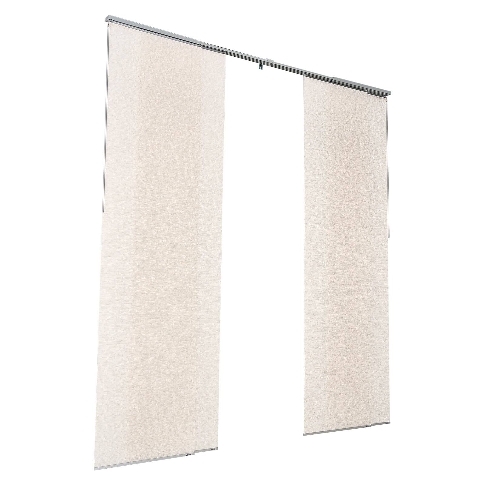 Alt View 5. VEVOR - Panel Track Blinds,Extendable Track from 45.8 in to 86 in W,Trimmable Panel Curtains Up to 96 in H,Vertical Panel Blinds - Light Brown.
