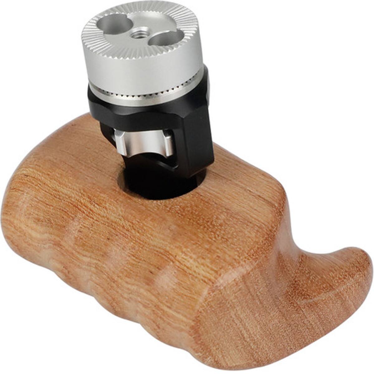 Alt View 1. CAMVATE - CAMVATE Left Side Wooden Handle Grip with Arri Rosette  Dual 1/4"-20 Mount.