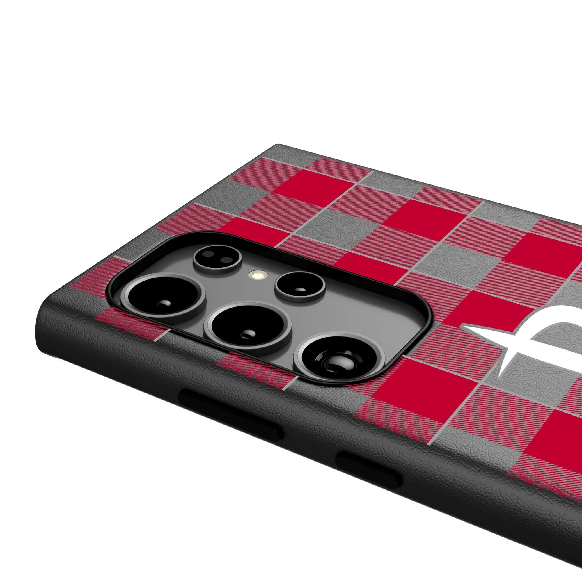 Alt View 3. Keyscaper - Houston Rockets Plaid Galaxy Magnetic Bump Case - S24 - Black.