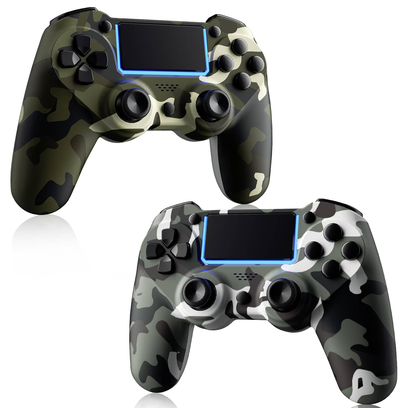 Dazzling Pops - controller for ps4 ps3 remote gamepad with 1000mah double shock audio axis motion sensor share button - Green + Gray