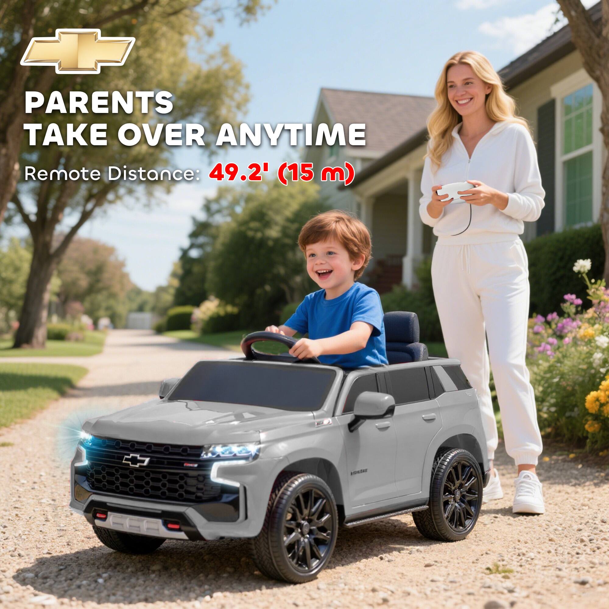 PARENTS TAKE OVER ANYTIME  
Remote Distance: 49.2' (15 m)