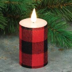 Angle. BreeBe - *Lodge LED Votive 2" x 4.25" - Red, Black.