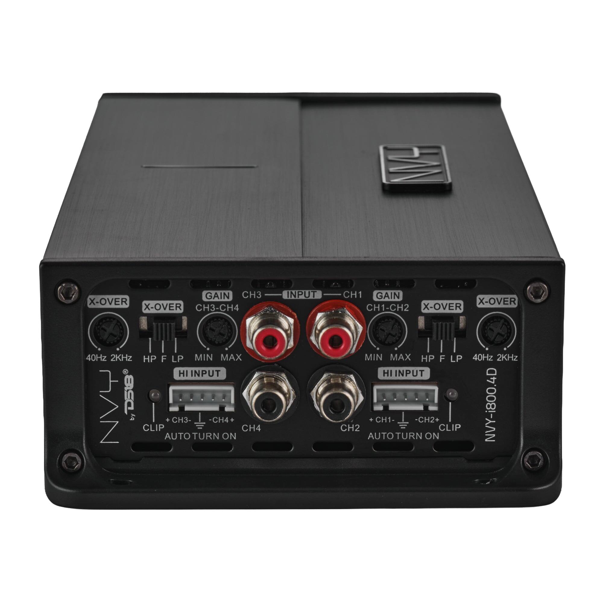 GAIN CH3 X-OVER X-OVER CH3-CH4 40Hz 2KHz HP F LP MIN MAX HI INPUT NVY D5t8 by CH3- -CH4+ CLIP CH4 AUTO TURN ON

INPUT
CH1 GAIN X-OVER CH1-CH2 X-OVER MIN MAX HP F LP 40Hz 2KHz HI INPUT CH2 AUTO CH1- TURN -CH2+ ON CLIP NVY-i800.4D