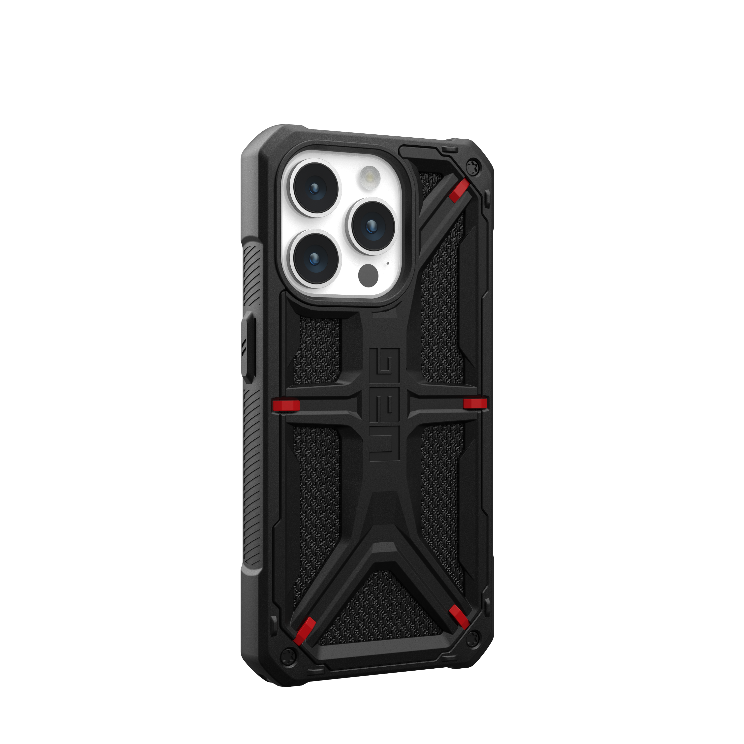 Back. UAG - Monarch Pro Series Case with Magsafe for Apple iPhone 15 Pro - Kevlar Black.