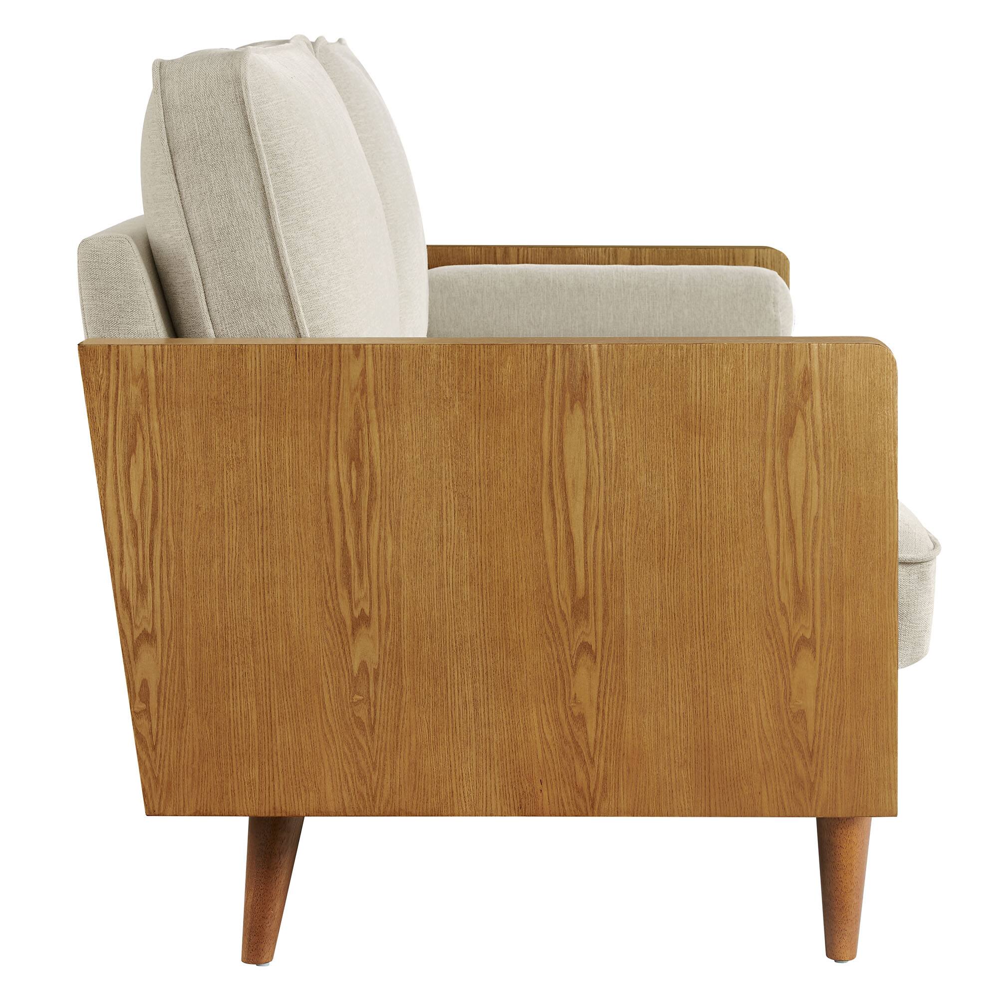 Back. Modway - Kellan Heathered Fabric Upholstered Sofa by Modway - Brown.