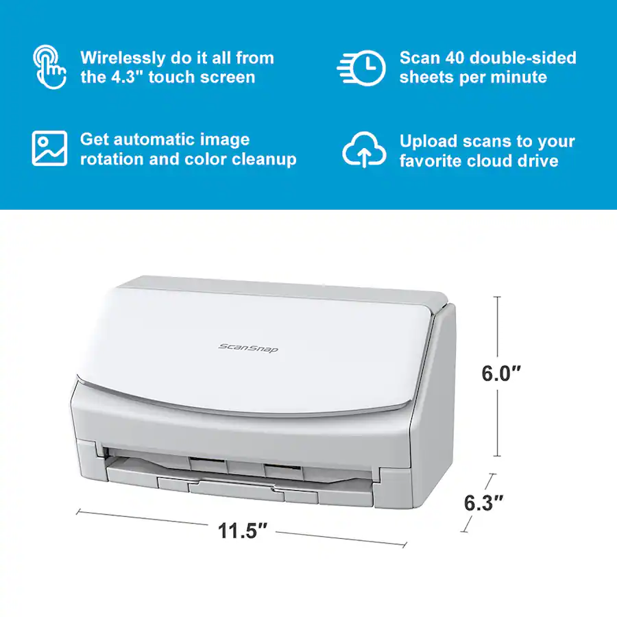 Ricoh ScanSnap iX1600 Versatile Cloud Enabled Document Scanner for Mac ...