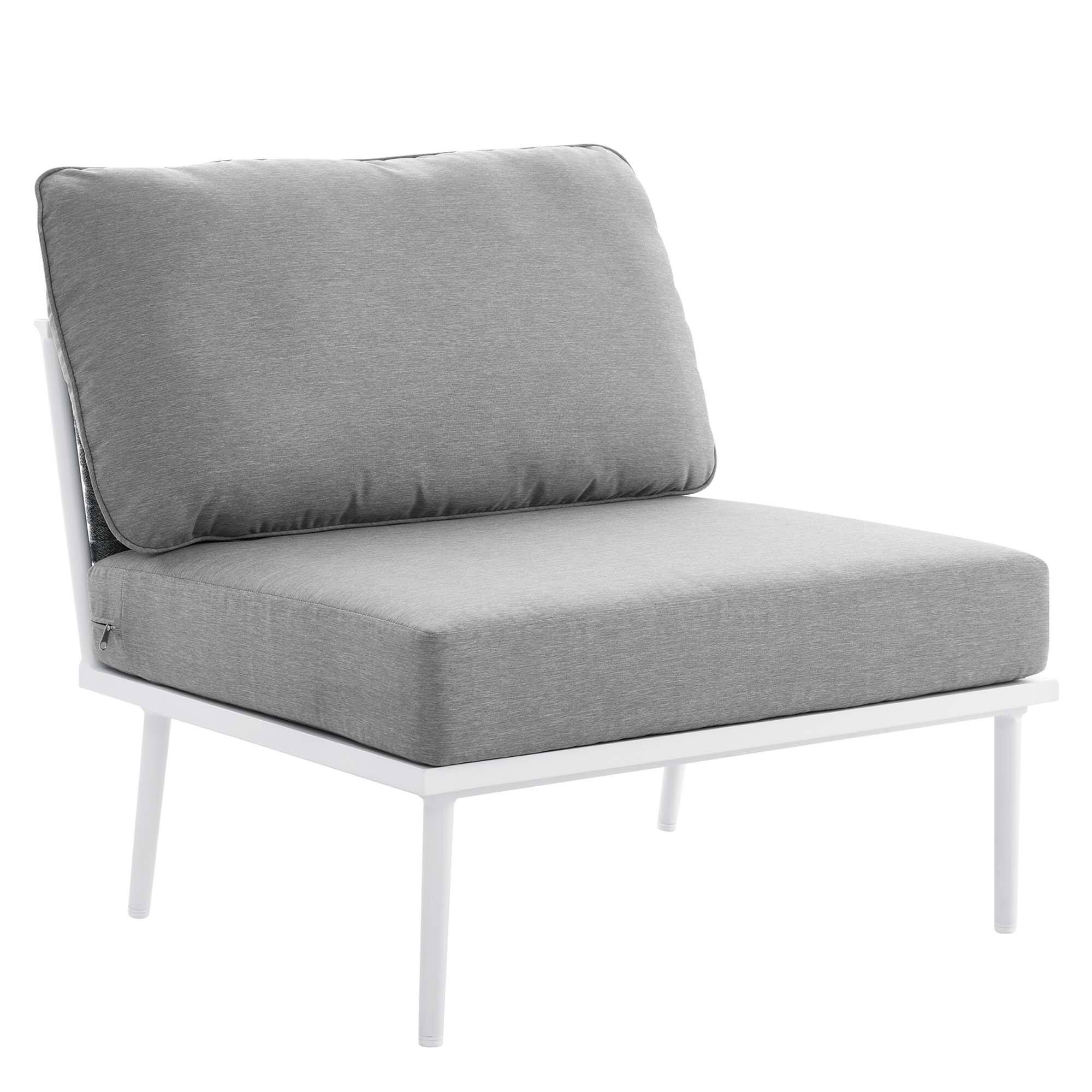 Alt View 1. Modway - Stance 3-Piece Outdoor Patio Aluminum Set. - White Gray.
