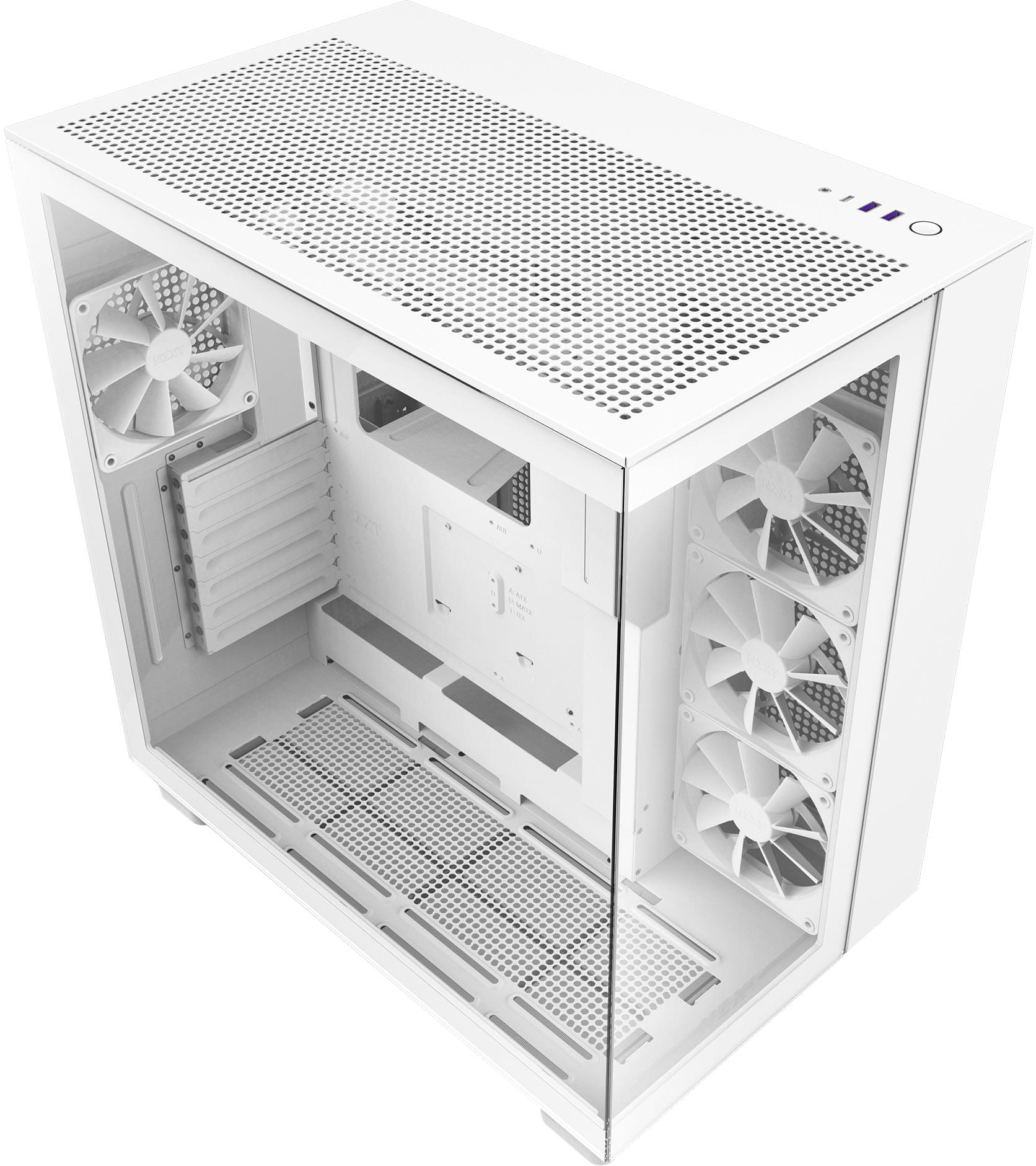 NZXT – H9 Flow ATX Mid-Tower Case with Dual Chamber – White Sansujyuku sansujyuku.com