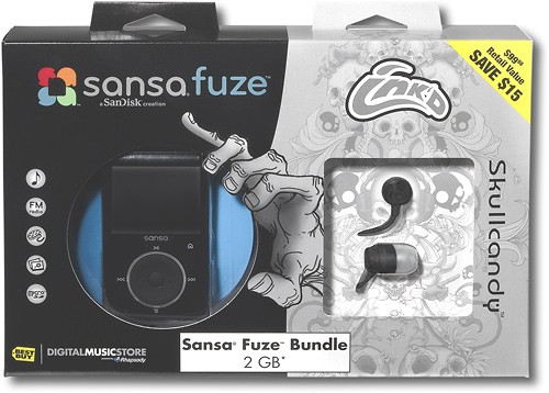 Ochtend Omgekeerd efficiëntie Best Buy: SanDisk Sansa Fuze 2GB* MP3 Player with Skull Candy Ink'd  Headphones BLACK