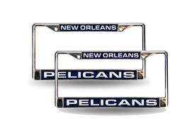 Rico Industries - New Orleans Pelicans NBA Chrome Metal Laser License Plate Frame - Set of 2 Frames - Multi