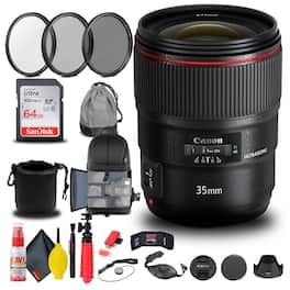 Canon - EF 35mm f/1.4L II USM Lens + Filter + BackPack + 64GB Card + More (International Version)
