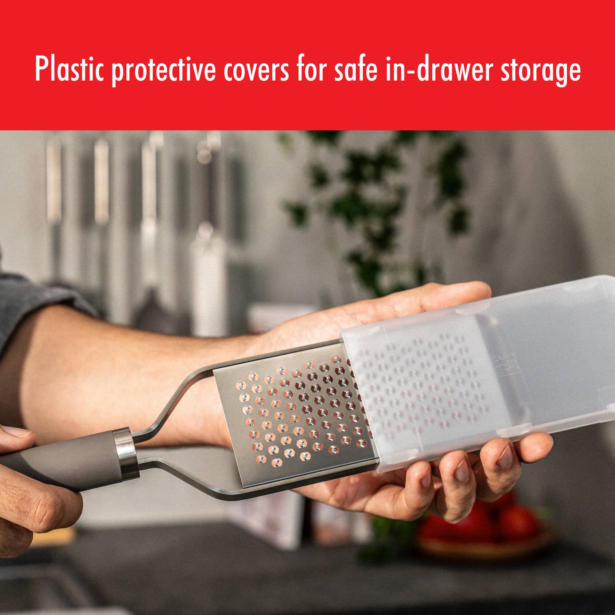 Plastic protective covers for safe in-drawer storage