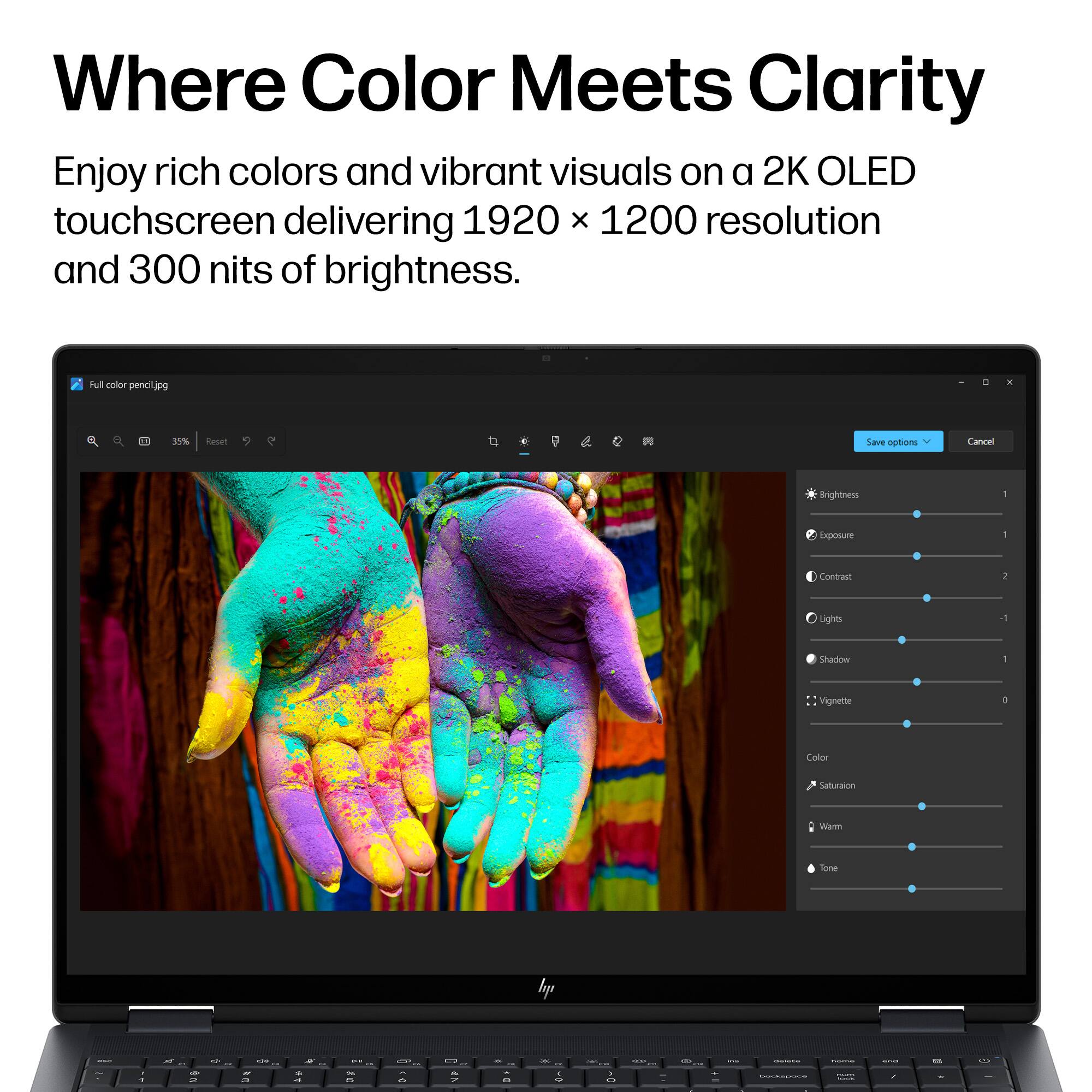 Where Color Meets Clarity

Enjoy rich colors and vibrant visuals on a 2K OLED touchscreen delivering 1920 x 1200 resolution and 300 nits of brightness.