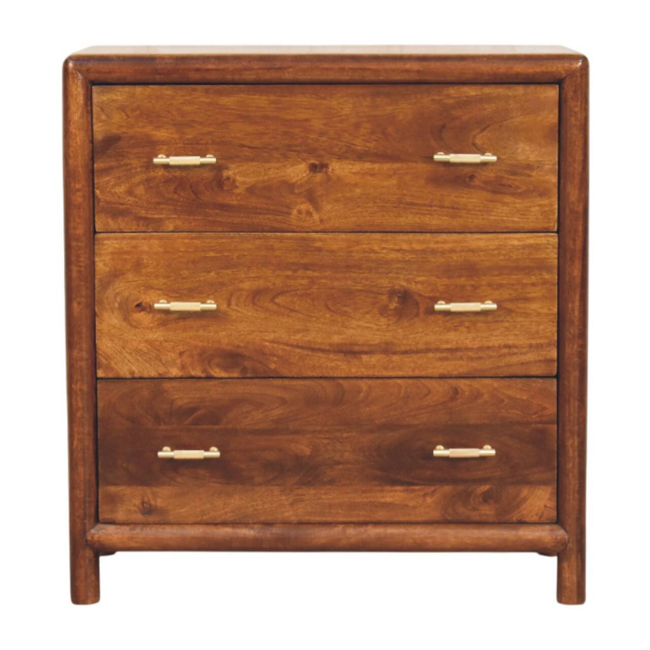 Angle. Artisan Furniture - Artisan Furniture Solid Wood Regency 3-Drawer Chest, Brown - Brown.