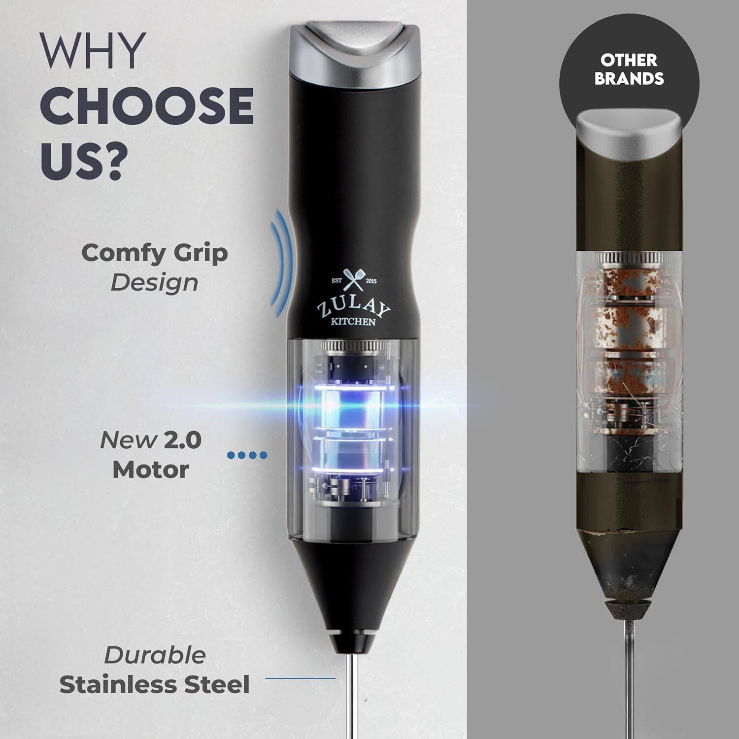 WHY CHOOSE US?  
- Comfy Grip Design  
- New 2.0 Motor  
- Durable Stainless Steel  

OTHER BRANDS