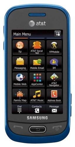 Front Standard. Samsung - Eternity II Cell Phone (Unlocked) - Blue.