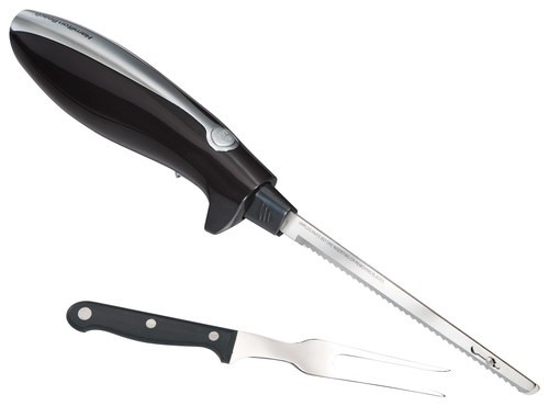 Electric Knife Set with Cool-Touch Ergonomic Handle Fork and Storage Case -  74277