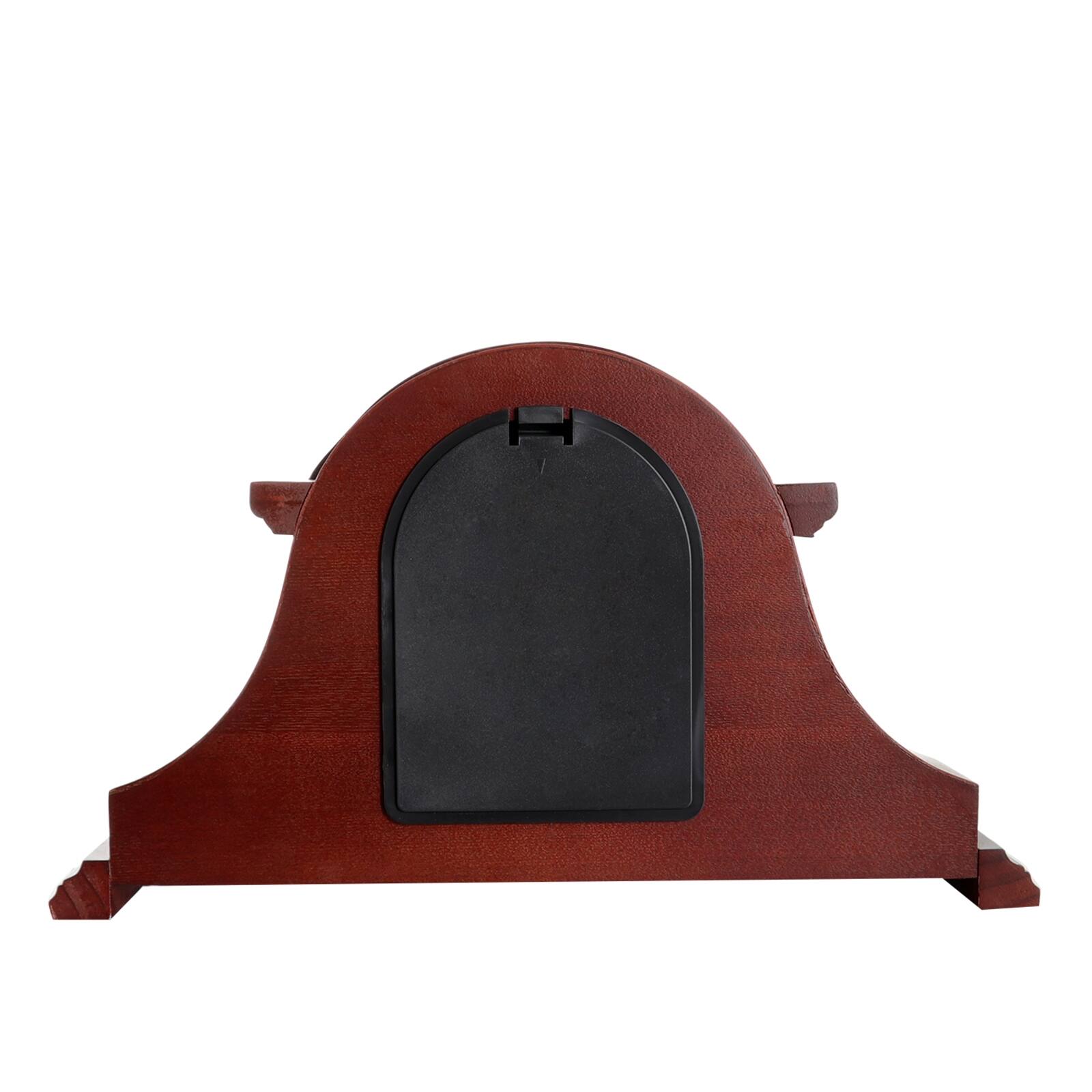 Alt View 3. Bedford Clock Collection - Bedford Clock Collection Redwood Tambour Mantel Clock with Chimes - Brown.