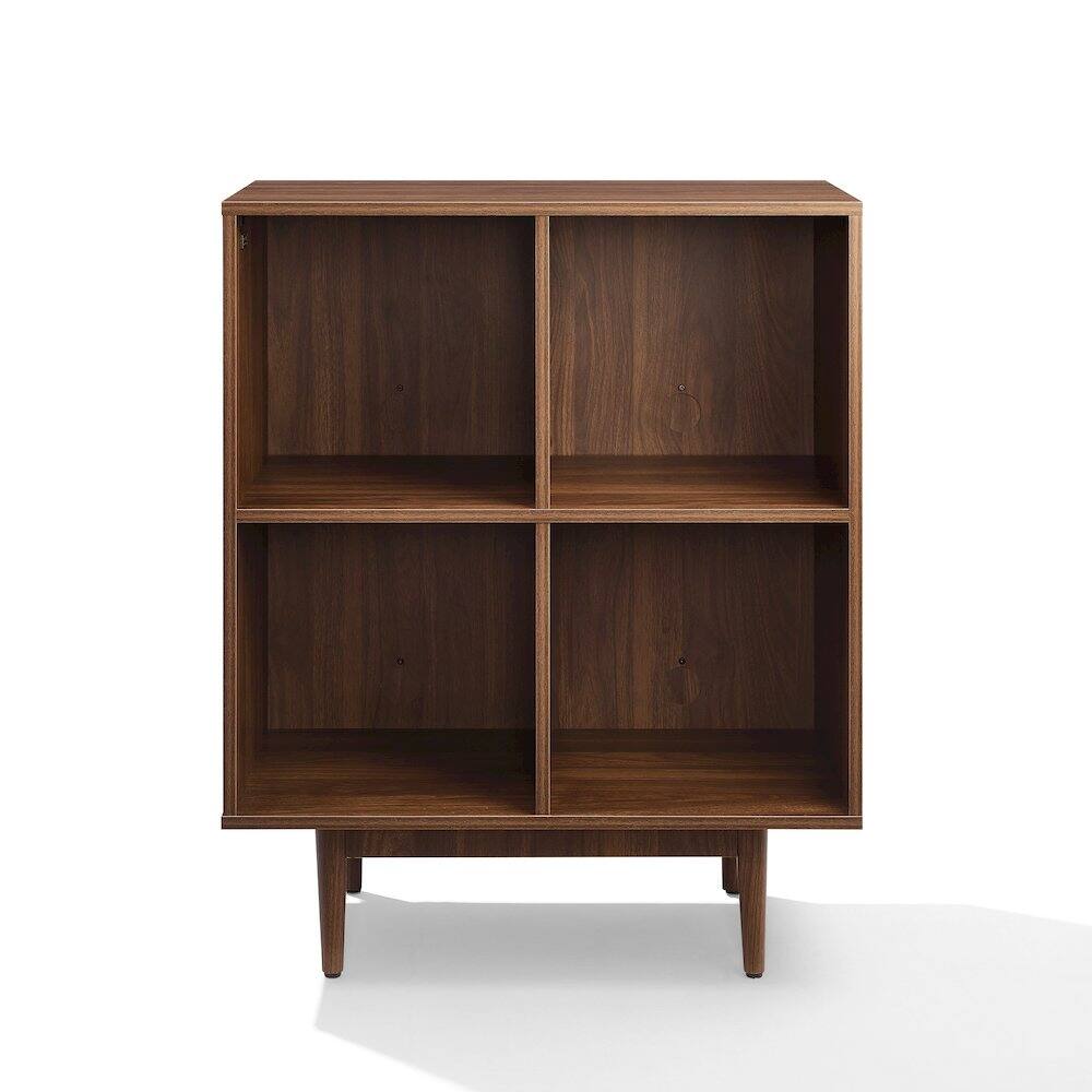 Alt View 4. Crosley Furniture - Liam 4 Cube Record Player Stand With Vinyl Storage - Walnut.