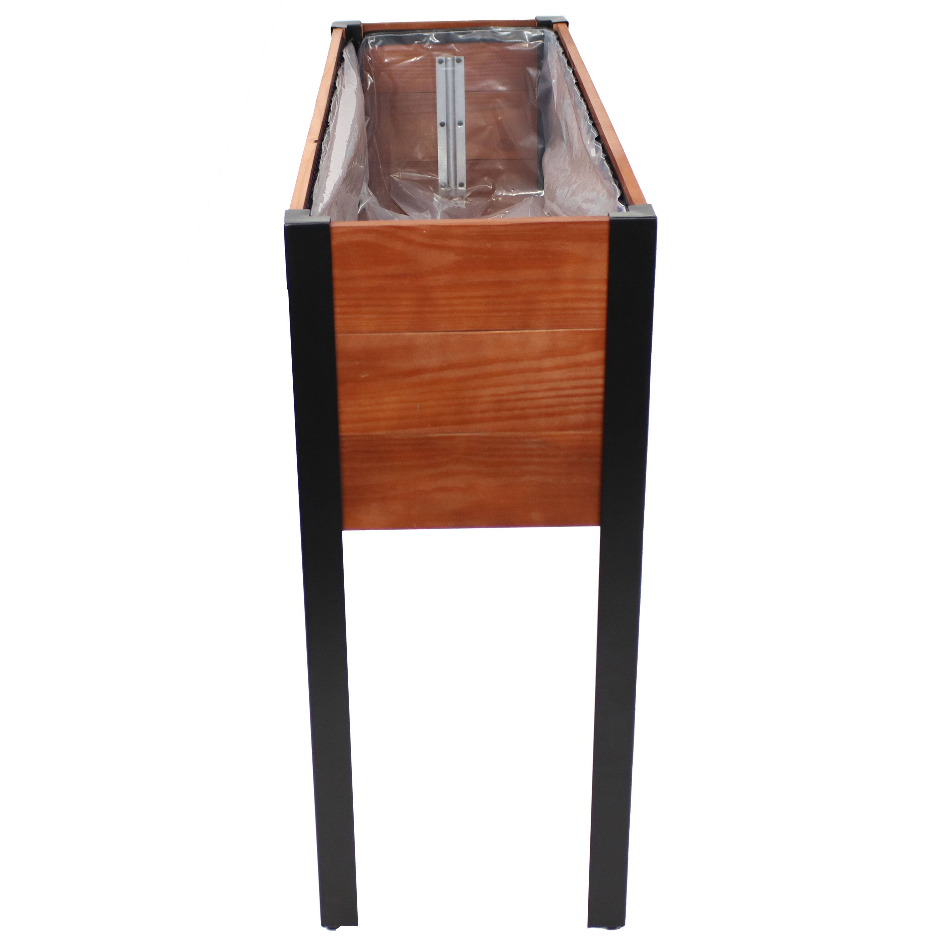 Alt View 8. Sunnydaze - Acacia Raised Garden Bed with Removable Planter - 31" H - Brown.