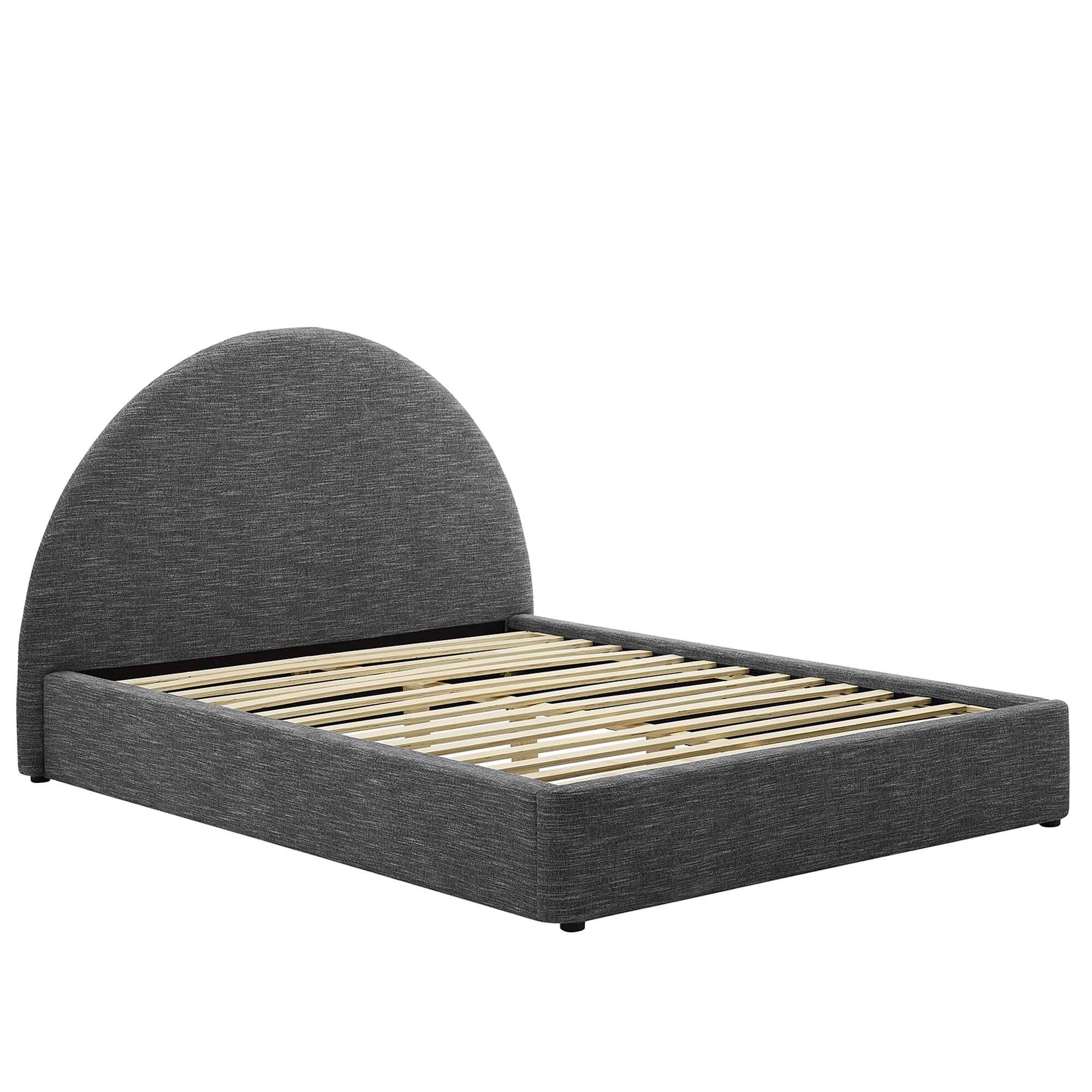 Alt View 1. Modway - Daniella Performance Velvet Queen Platform Bed - Gray.