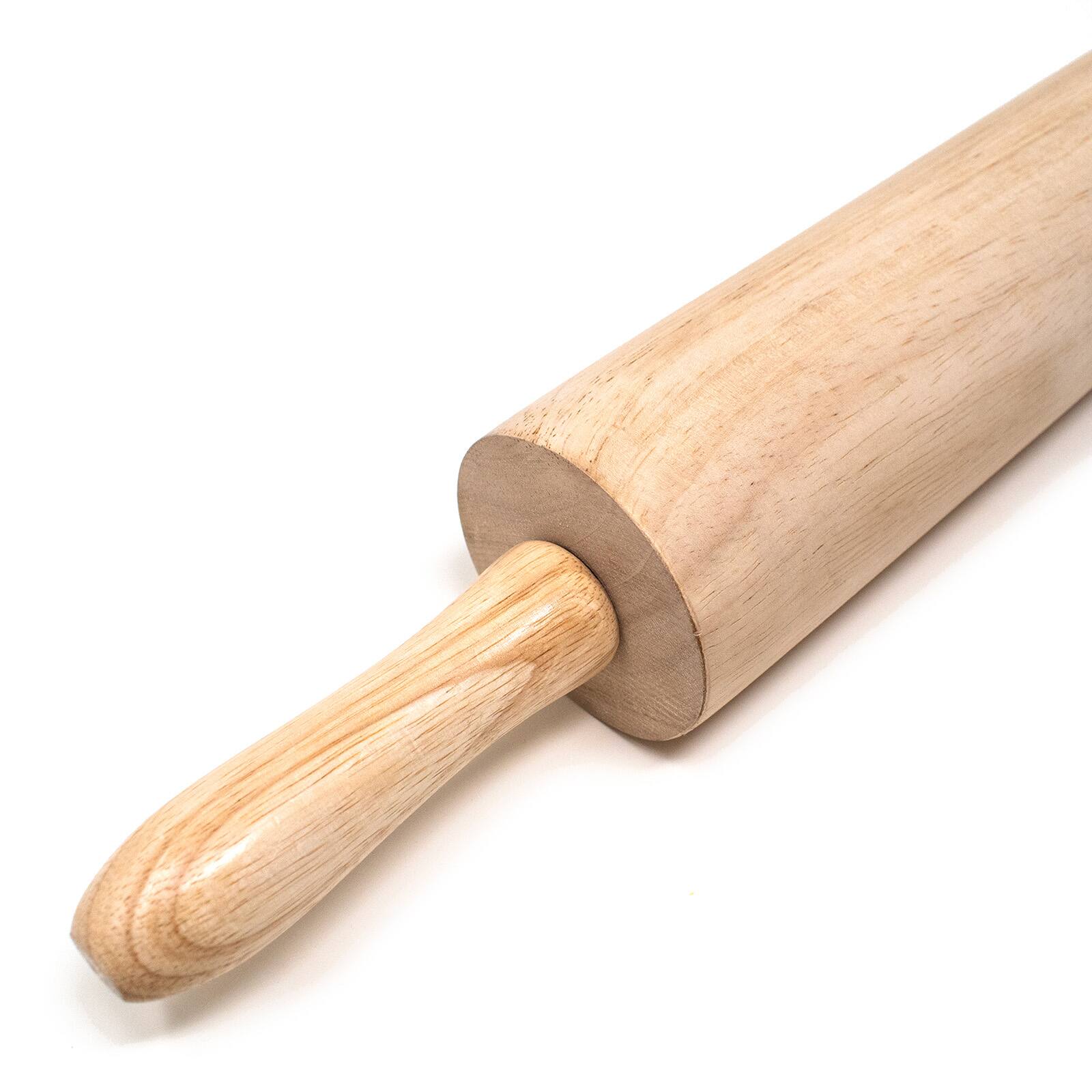 Alt View 1. Norpro - Wooden Rolling Pin, 13 Inch Hardwood Dough Roller - Beige.