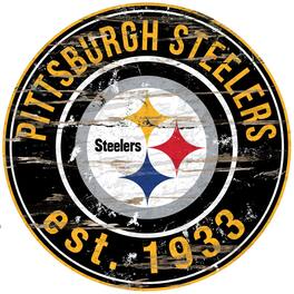 Fan Creations - Pittsburgh Steelers 23.5" Distressed Round Sign - Multicolor