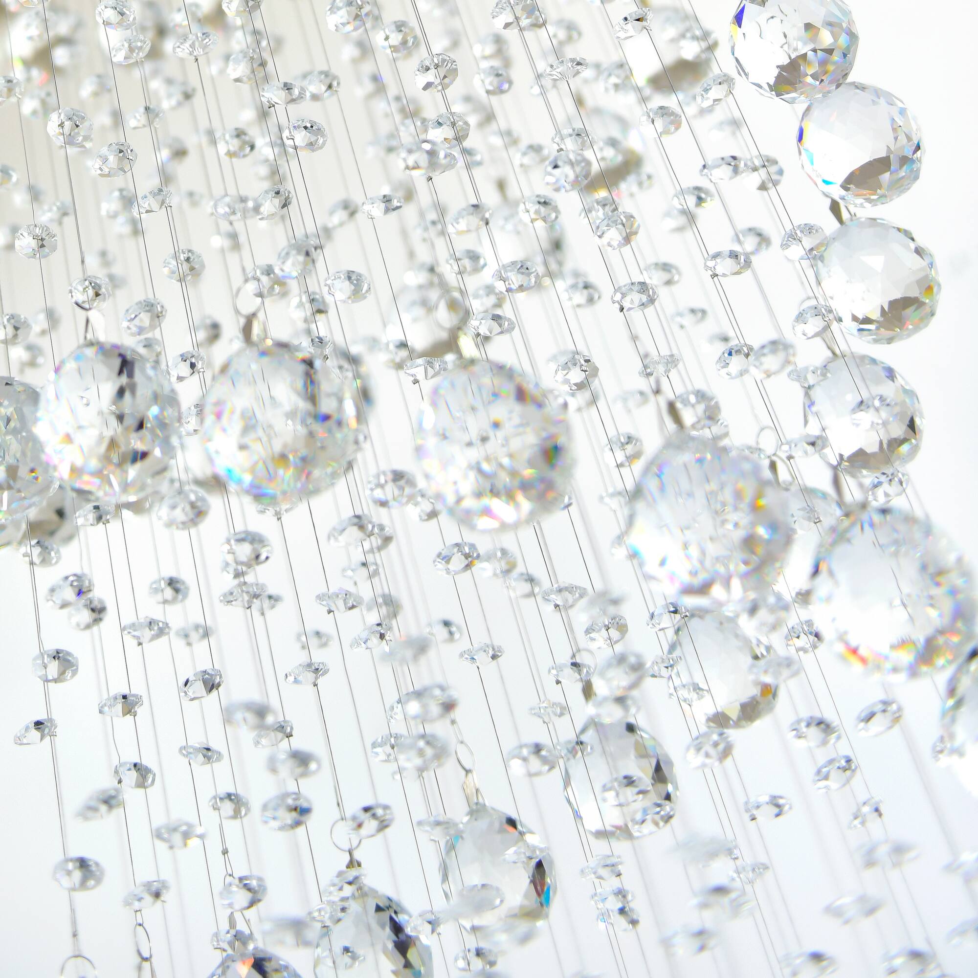 Left. CWI Lighting - Double Spiral 9 Light Flush Mount With Chrome Finish - Chrome.