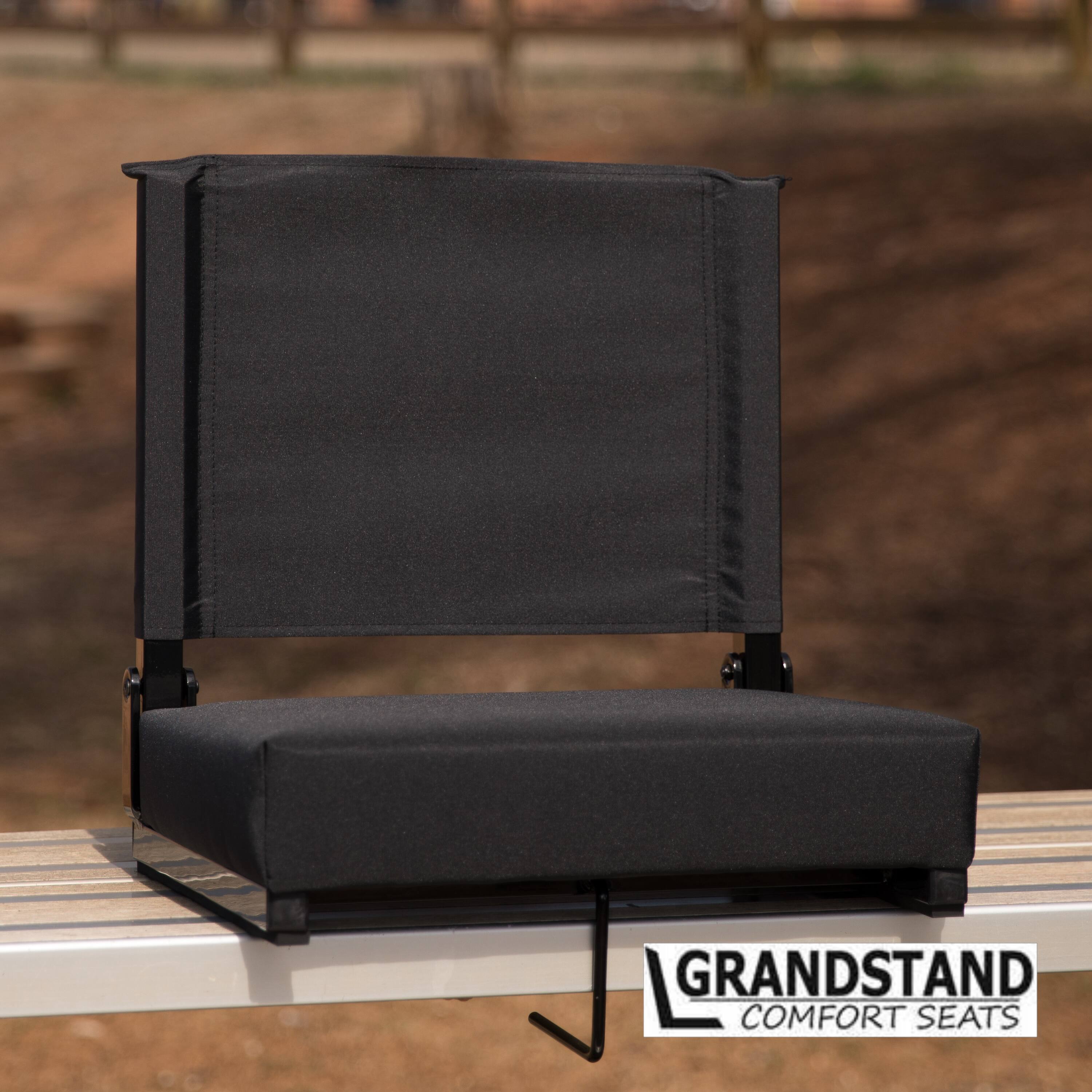 Alt View 14. Alamont Home - Grandstand Comfort Seats By Flash 500 lb. Rated Lightweight Stadium Chair-Handle-Padded Seat, Black - Black.