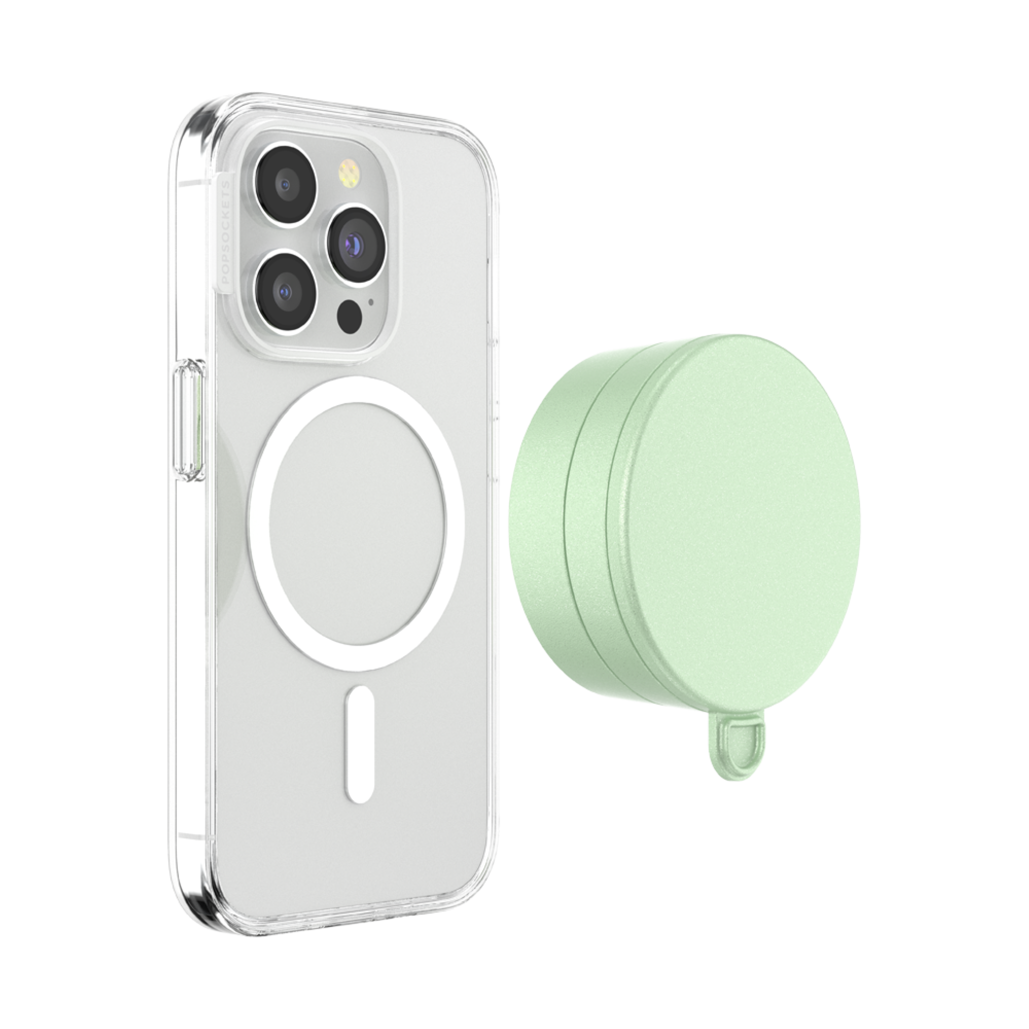 Left. PopSockets - Multi-Surface Magnetic Suction Phone with MagSafe for Mobile Phones - Metallic Eucalyptus.