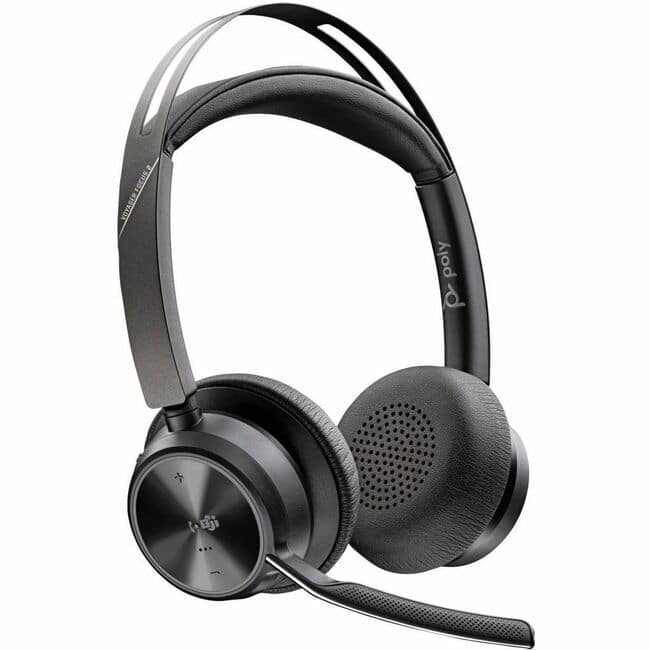 HP - Poly Voyager Focus 2 Microsoft Teams Certified USBC-C Headset + USB-C/A Adapter TAA - Microsoft Teams Certification - Go - Black