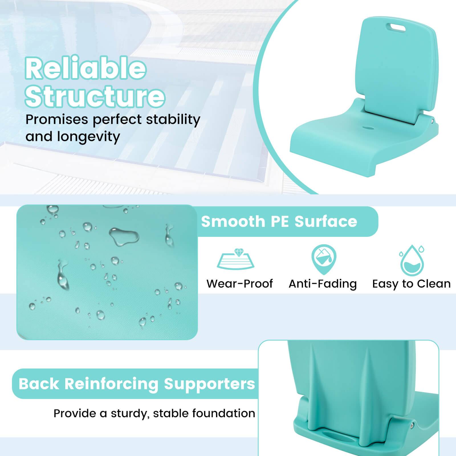 Reliable Structure  
Promises perfect stability and longevity  

Smooth PE Surface  
Wear-Proof  
Anti-Fading  
Easy to Clean  

Back Reinforcing Supporters  
Provide a sturdy, stable foundation