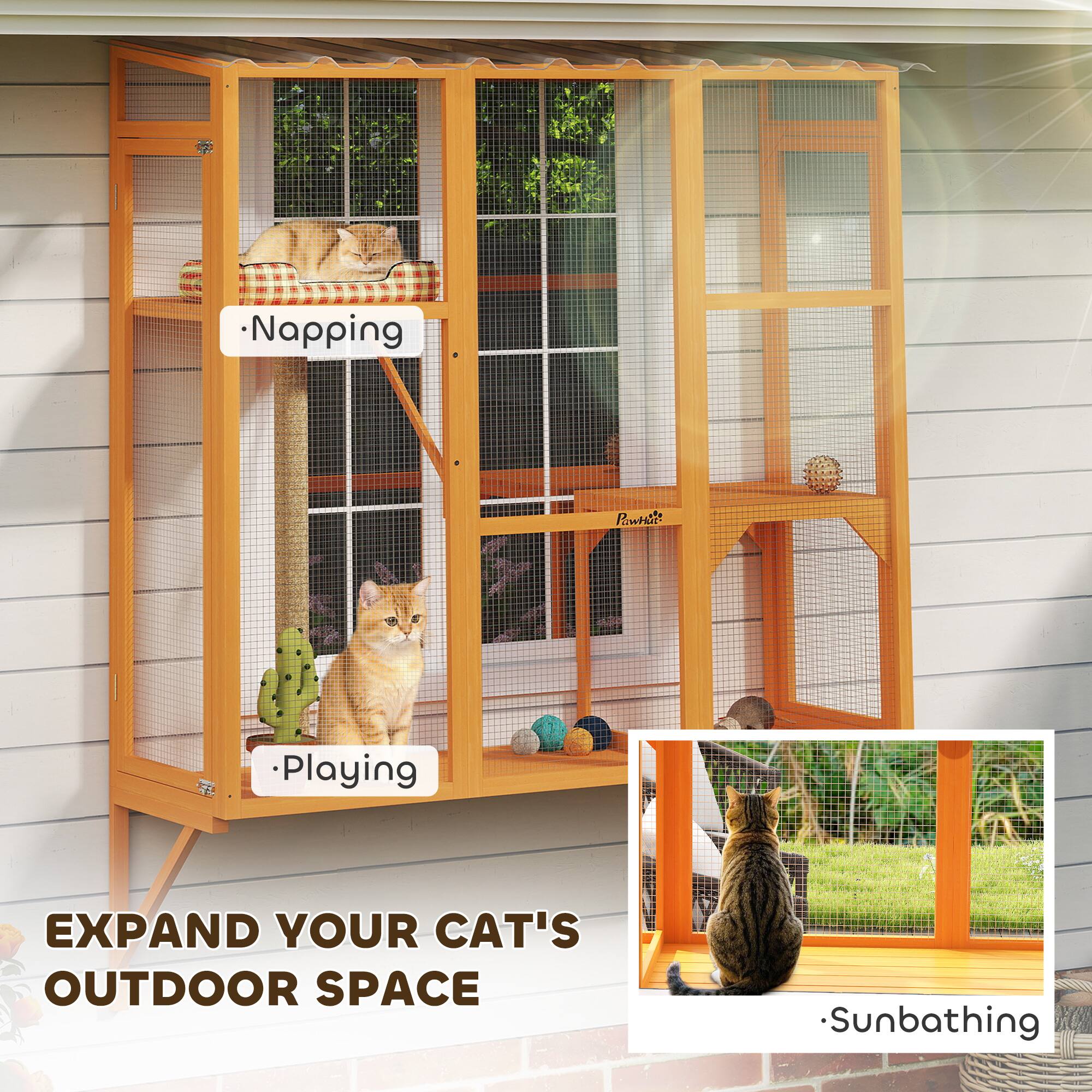 - Napping
- Playing
- Sunbathing

EXPAND YOUR CAT'S OUTDOOR SPACE