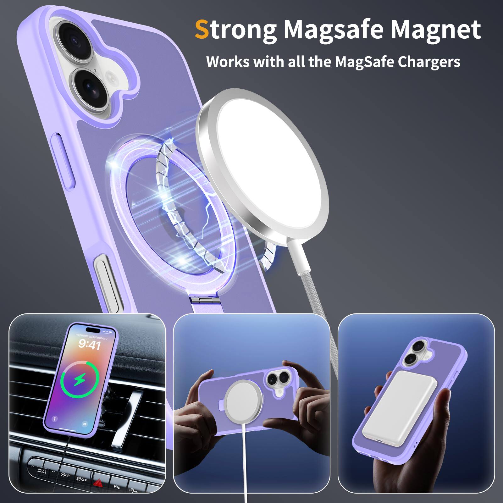 Strong MagSafe Magnet  
Works with all the MagSafe Chargers