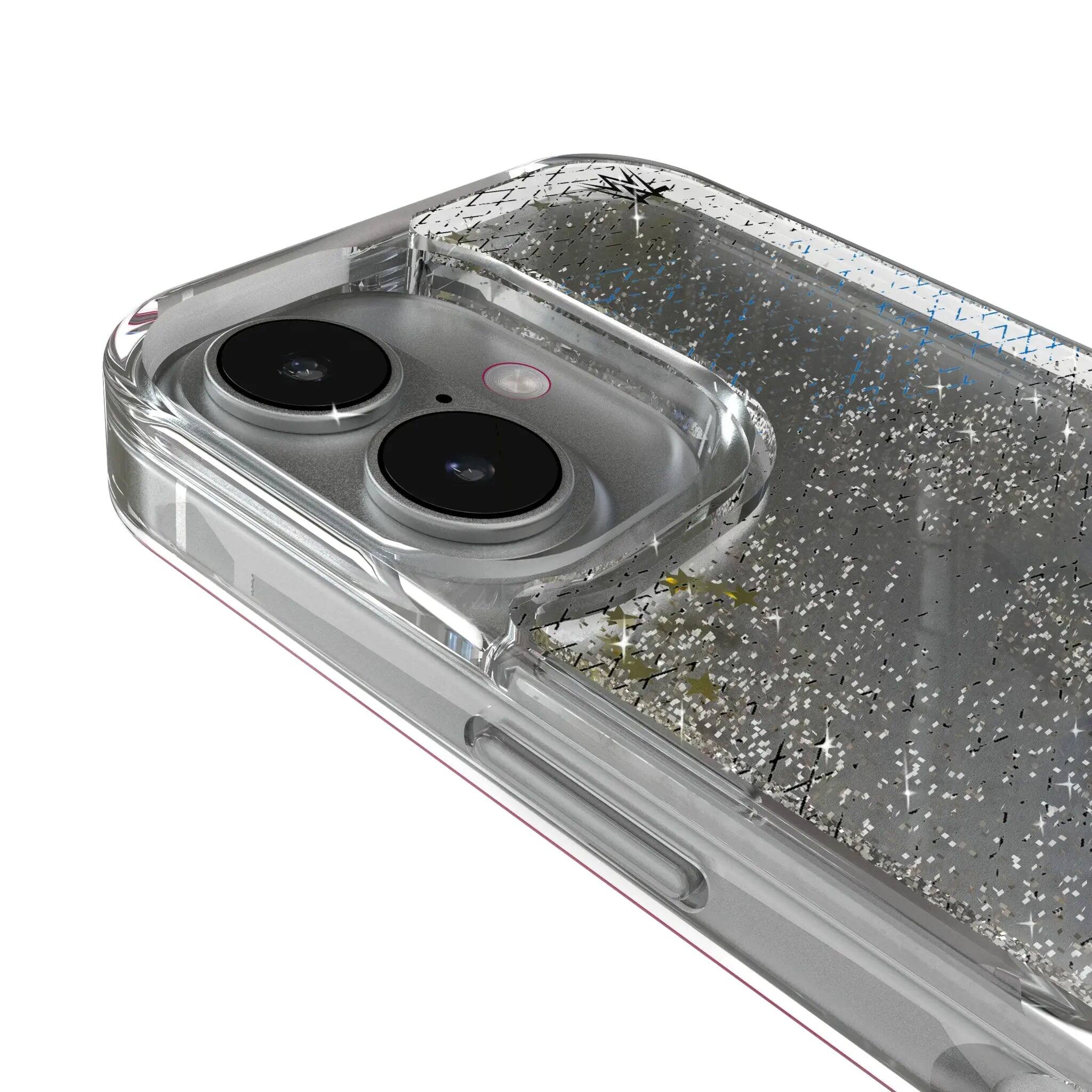Left. Keyscaper - WWE Steel Glitter Phone Case - Apple iPhone 16 - Bayley.