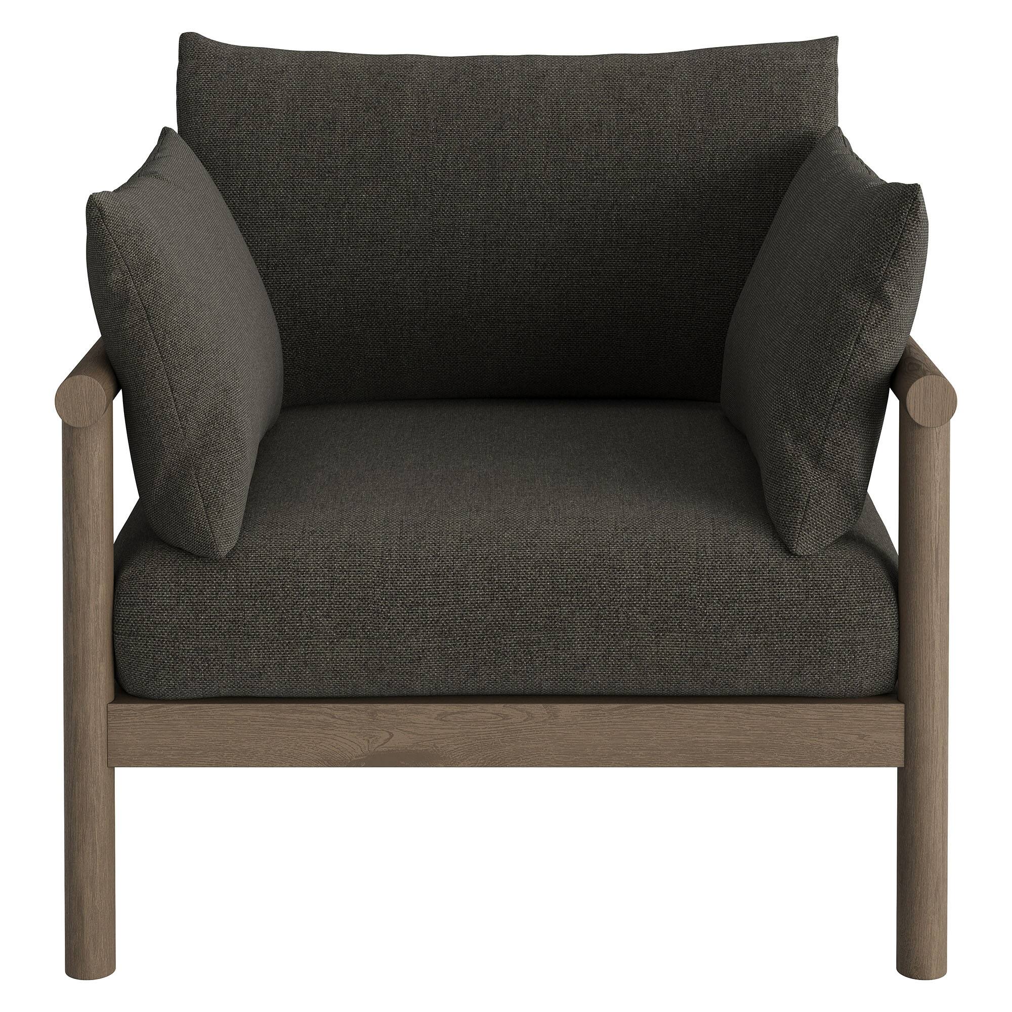 Alt View 6. Modway - Eleni 2-Piece Outdoor Teak Wood Armchair and Ottoman Set by Modway - Weathered Gray Flint.