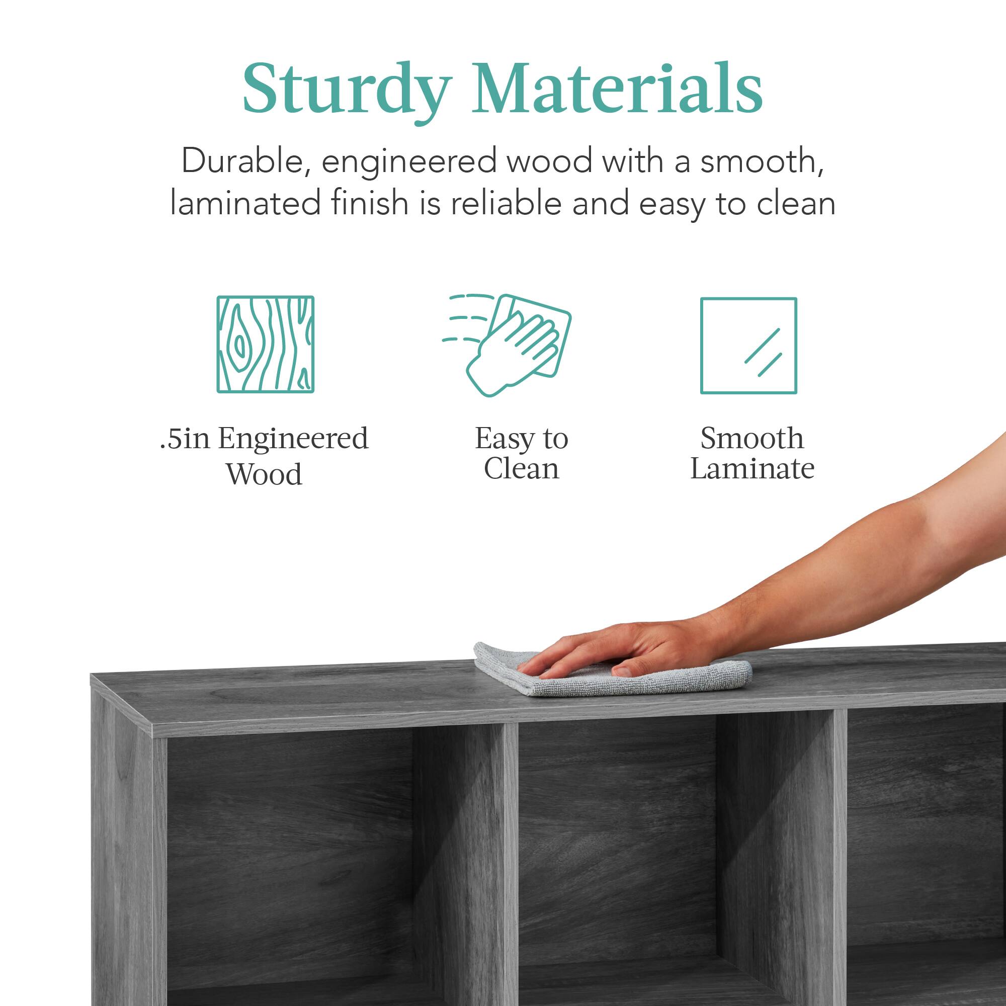 Sturdy Materials: Durable, engineered wood with a smooth, laminated finish is reliable and easy to clean. 

- .5in Engineered Wood
- Easy to Clean
- Smooth Laminate