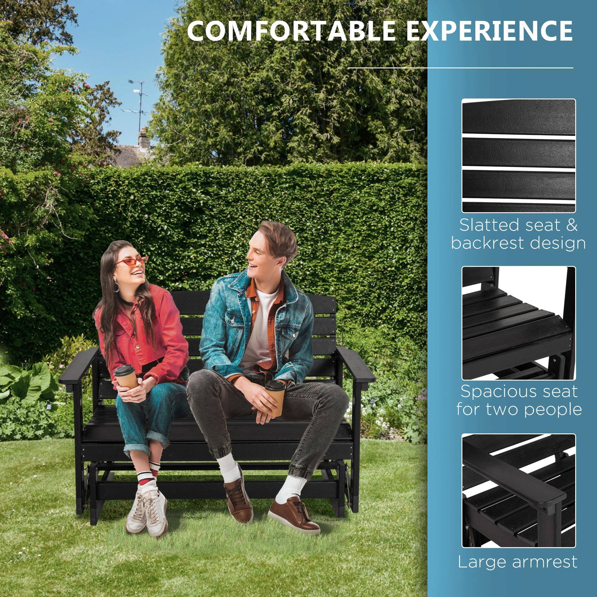 COMFORTABLE EXPERIENCE

- Slatted seat & backrest design
- Spacious seat for two people
- Large armrest