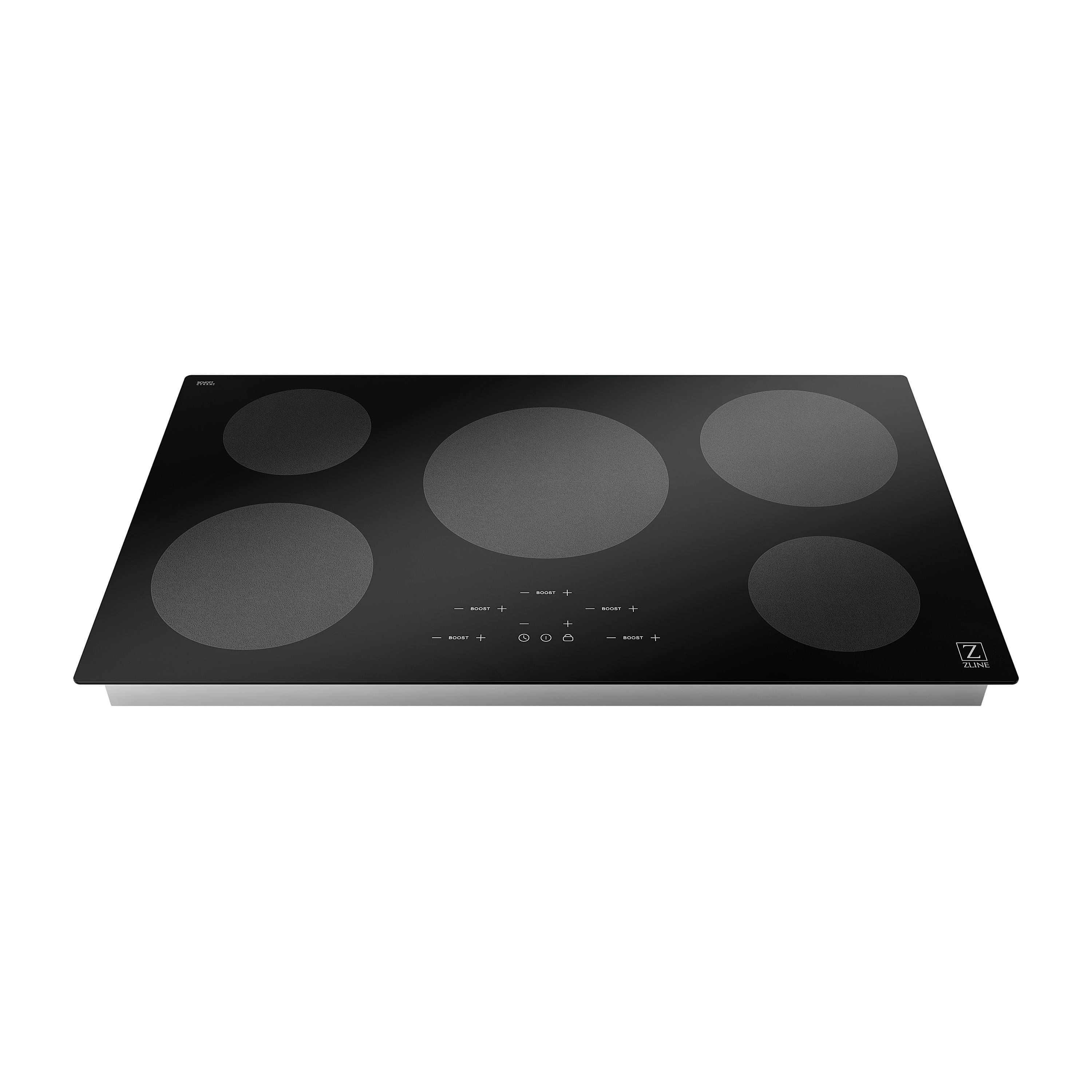 Front. ZLINE - 36 in. Induction Cooktop with 5 burners (RCIND-36) - Black.