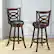 Back. Costway - Set of 2 Bar Stools 29" Height Wooden Swivel Backed Dining Chair Home Kitchen - brown+ black.