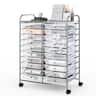 Costway - 20 Drawers Rolling Cart Storage Scrapbook Paper Studio Organizer - Clear