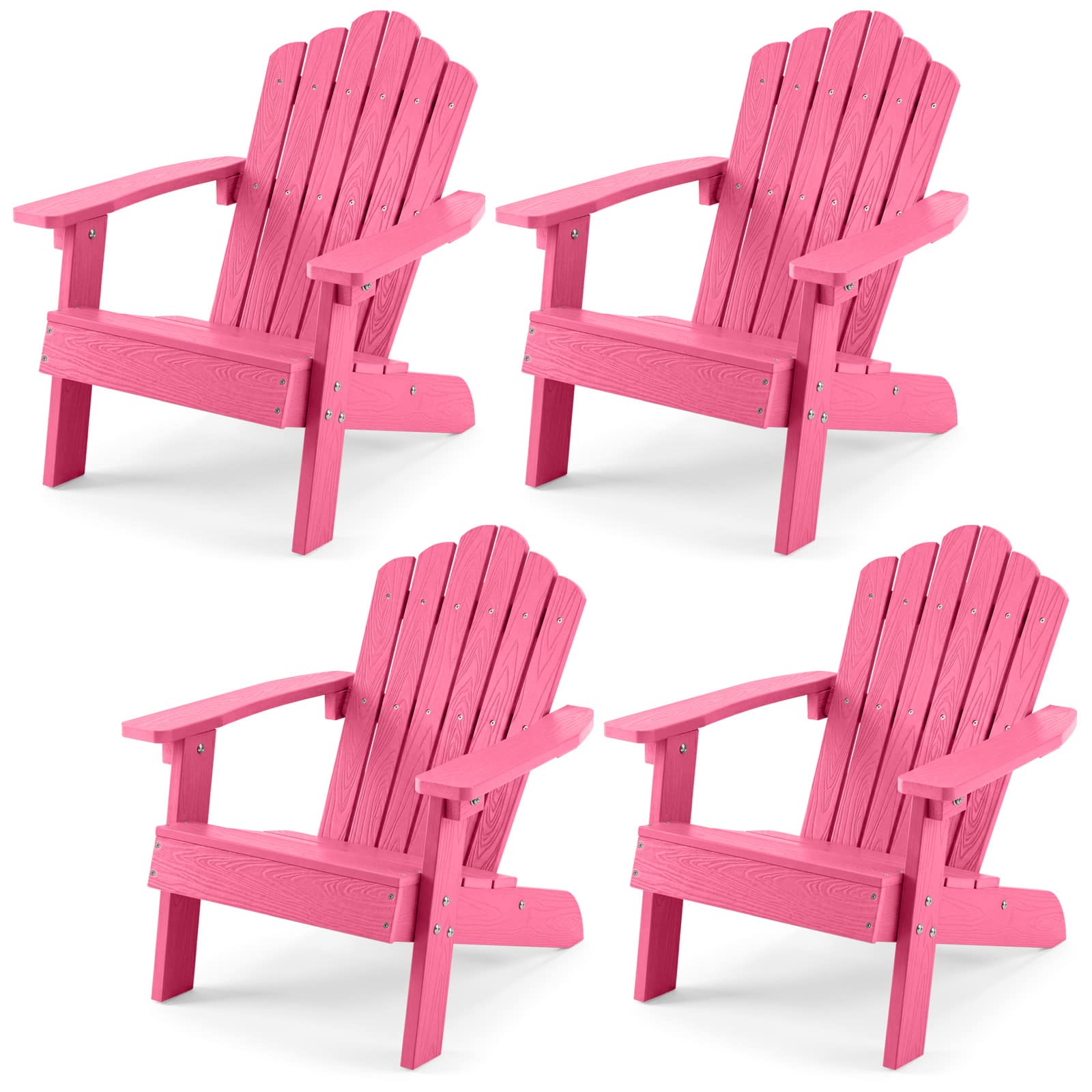 Gymax - 4PCS Kids Adirondack Chairs w/Tilted High Backrest Wide Armrests & Angled Seat - Pink price history on PriceWatchPro