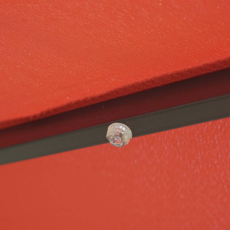 Alt View 6. LeisureMod - Sierra Outdoor Solar Powered LED Umbrella with Rust Resistant Aluminum Frame and Plastic Base - Red.