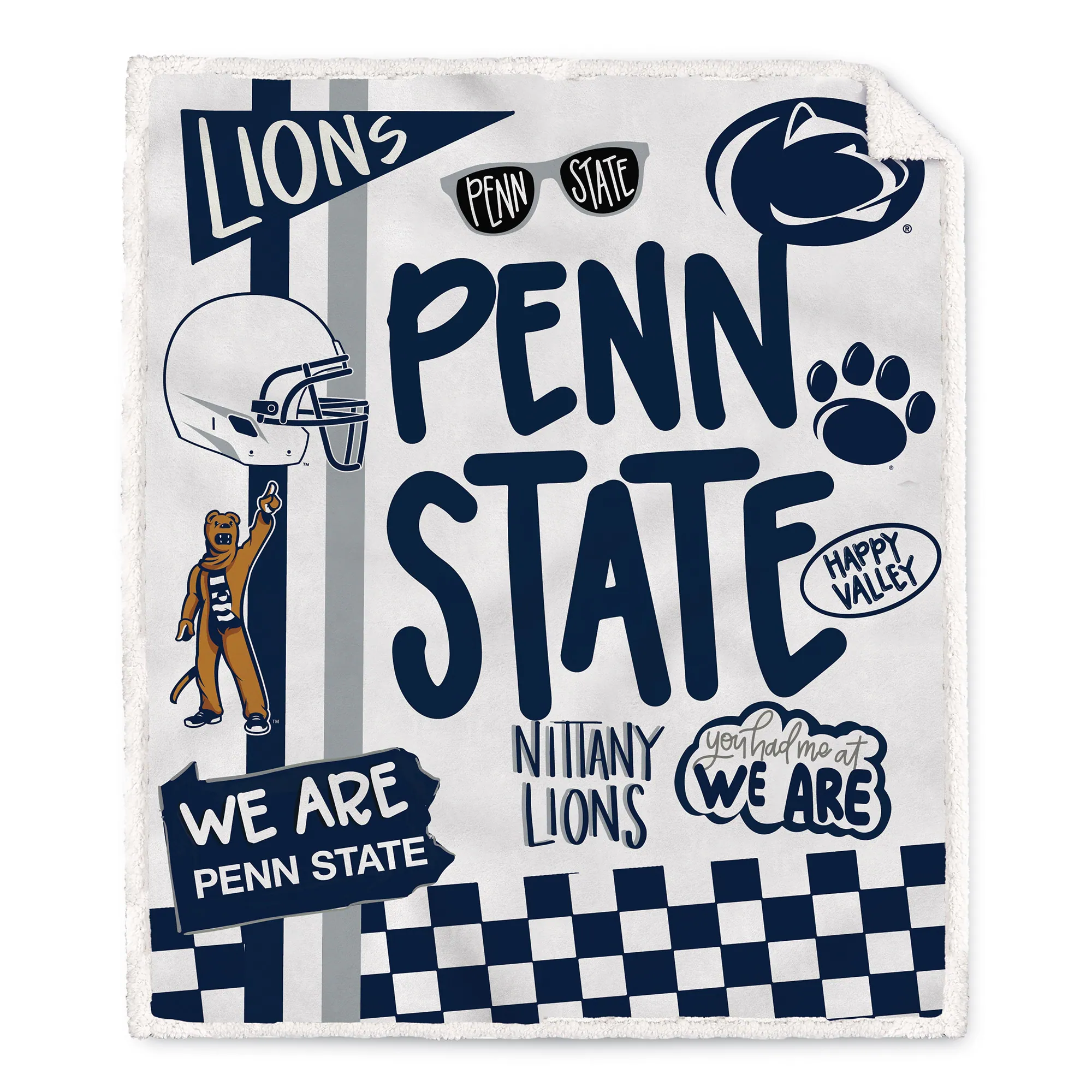 Pegasus - Penn State Nittany Lions 60" x 70" Loco Fan Ultra Cozy Sherpa Blanket - Multicolor
