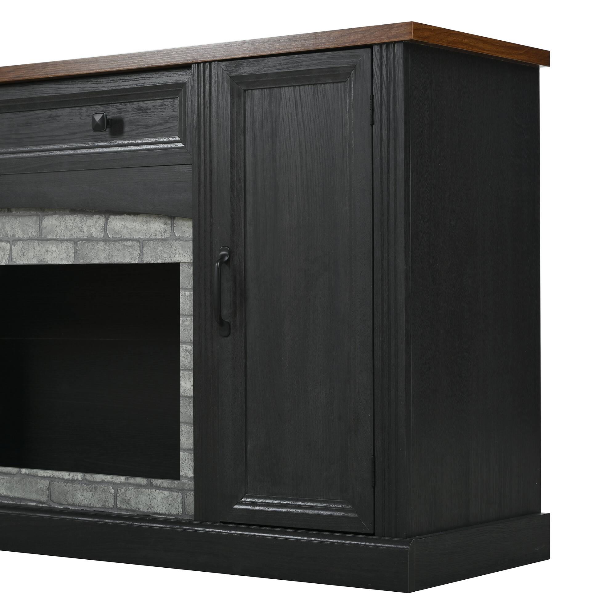 Left. Whisen - 3-Piece TV Stand Set for TVs up to 70-Inch,Modular Entertainment Center with Storage Cabinets,Bookshelves and Drawer - Black.