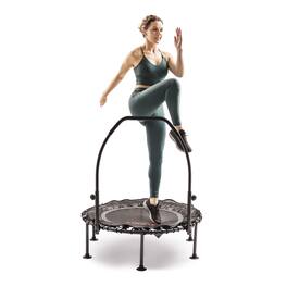 Sunny Health & Fitness - Active 40-Inch Fitness Trampoline with Adjustable Handlebar - Black