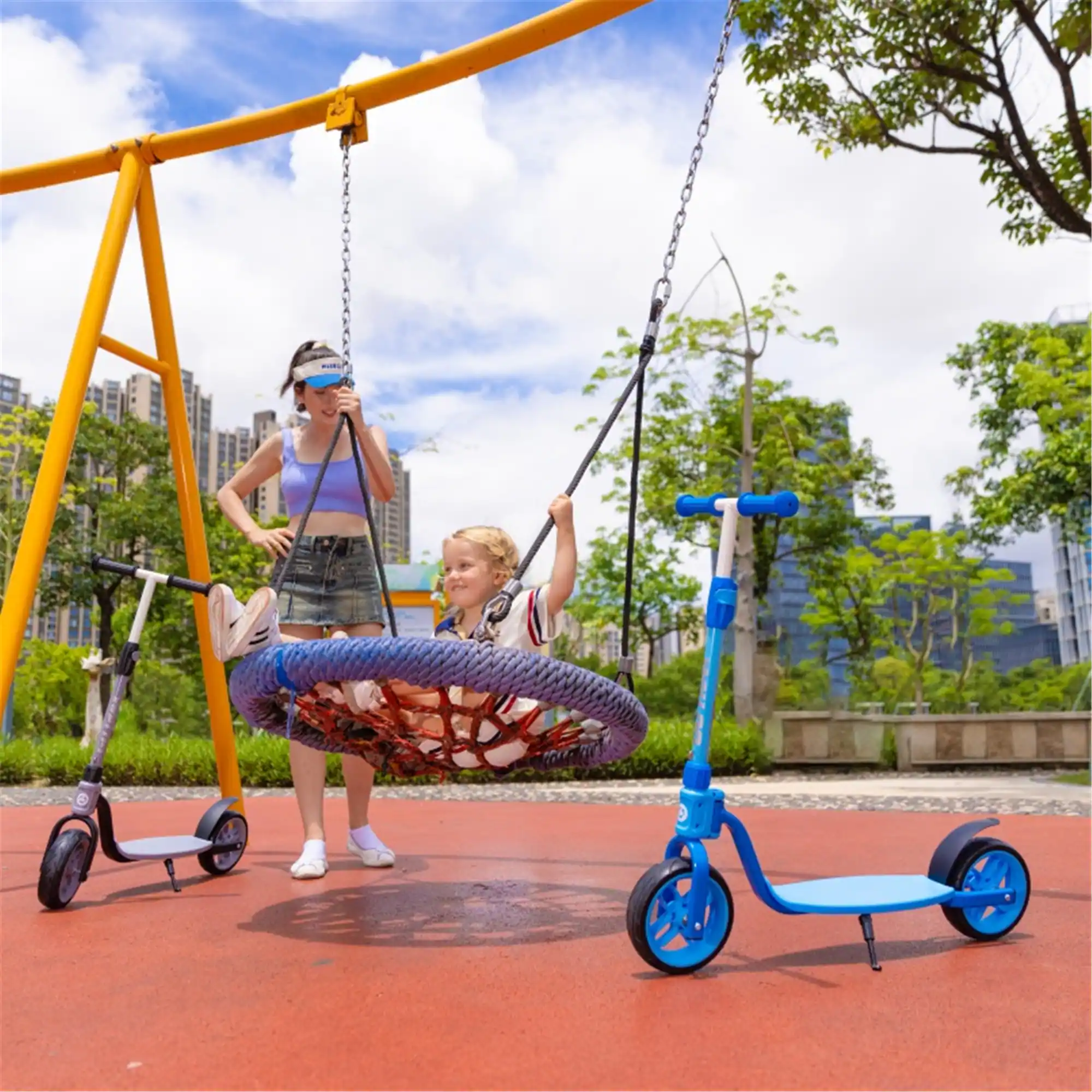 Alt View 10. GoTrax - KS8 Kids Kick Scooter for Ages 5+, 8" Wheels, Adjustable Handlebar, Foldable Design - Pink.