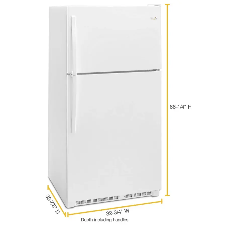 Alt View 5. Whirlpool - 20.5 Cu. Ft. Top-Freezer Refrigerator - White.