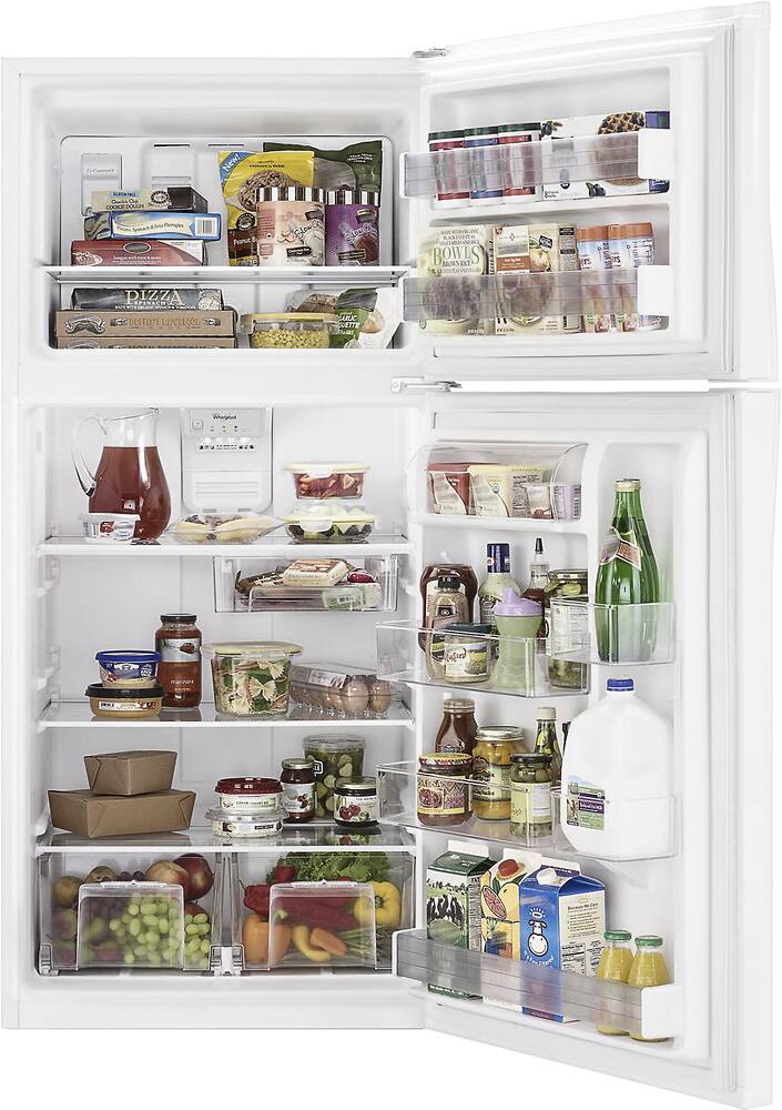 Alt View 3. Whirlpool - 19.3 Cu. Ft. Top-Freezer Refrigerator - White.